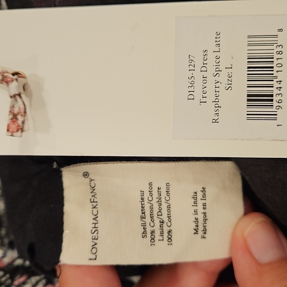 💕LOVESHACKFANCY💕 Trevor Dress ~ Raspberry Spice Latte Large L NWT - Picture 16 of 16